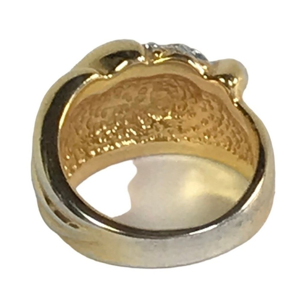 ESPO Joseph Esposito 14K GE Gold Plated Ring with Pave Set Clear Crystals Size 7 - Picture 4 of 7